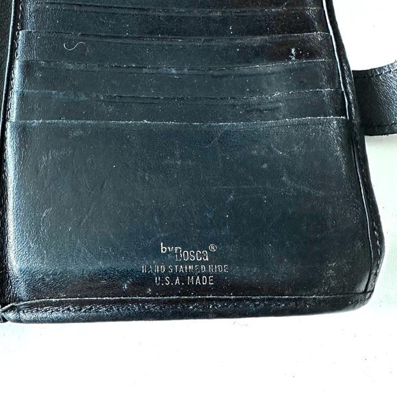 Bosca Vintage Black Leather Folding Snap Wallet with Coin Purse - Picture 3 of 6